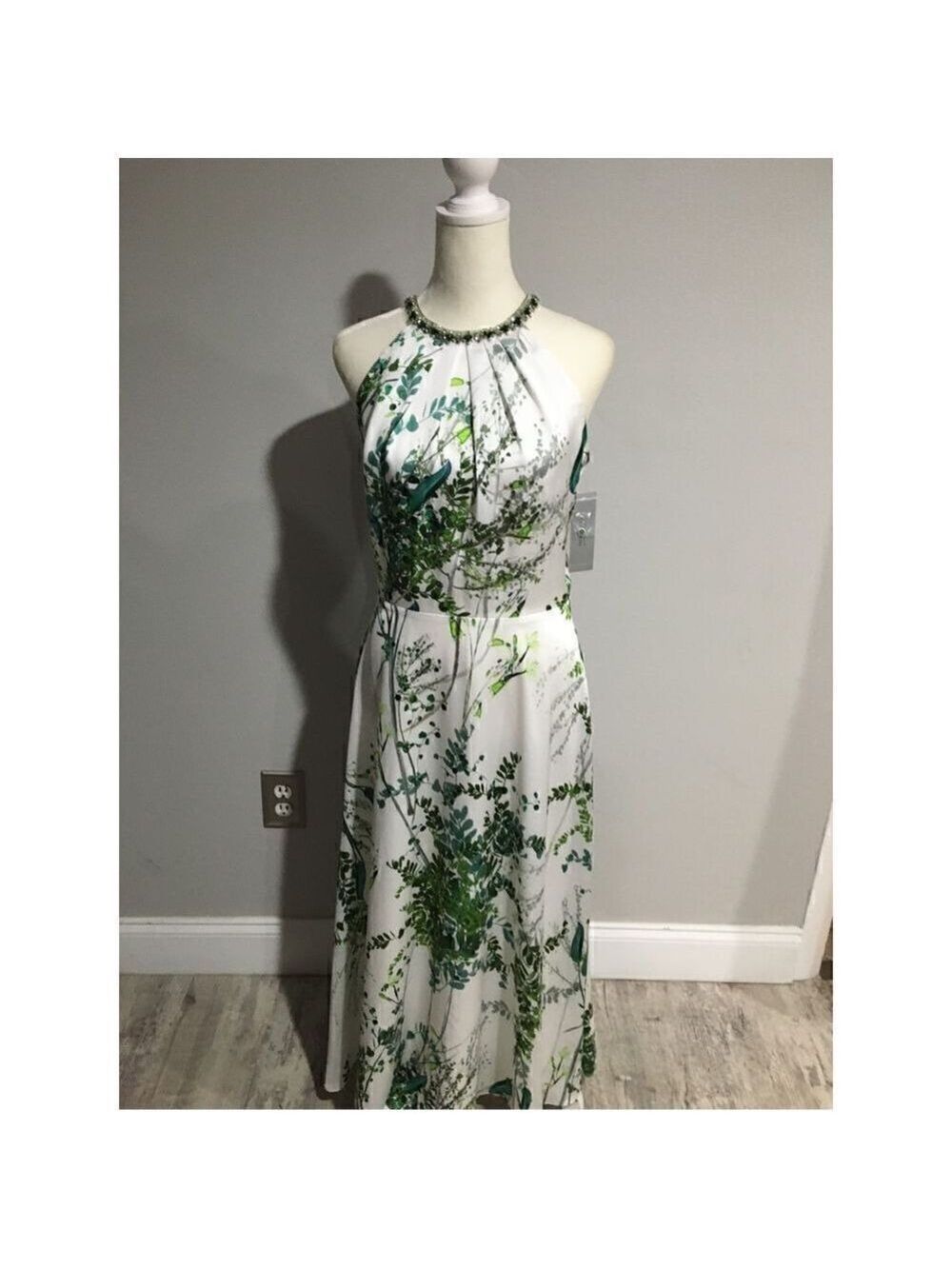 TERI JON by Rickie Freeman Embellished Halter Midi Dress Size 4 NWT - Picture 7 of 10